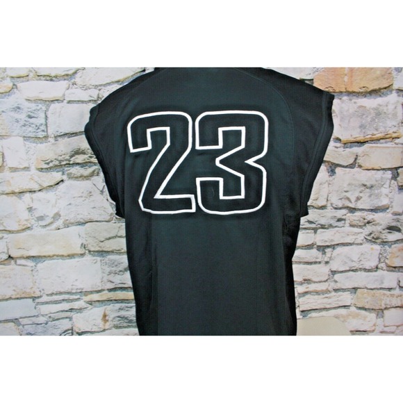 NIKE MICHAEL JORDAN 23 Basketball Jersey Embroidered Letters Black Sleeveless L - Picture 7 of 12